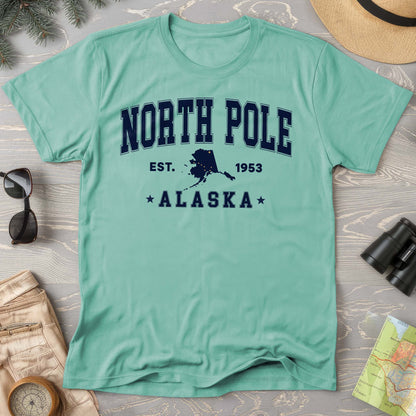 North Pole Alaska Varsity Comfort Colors T-shirt