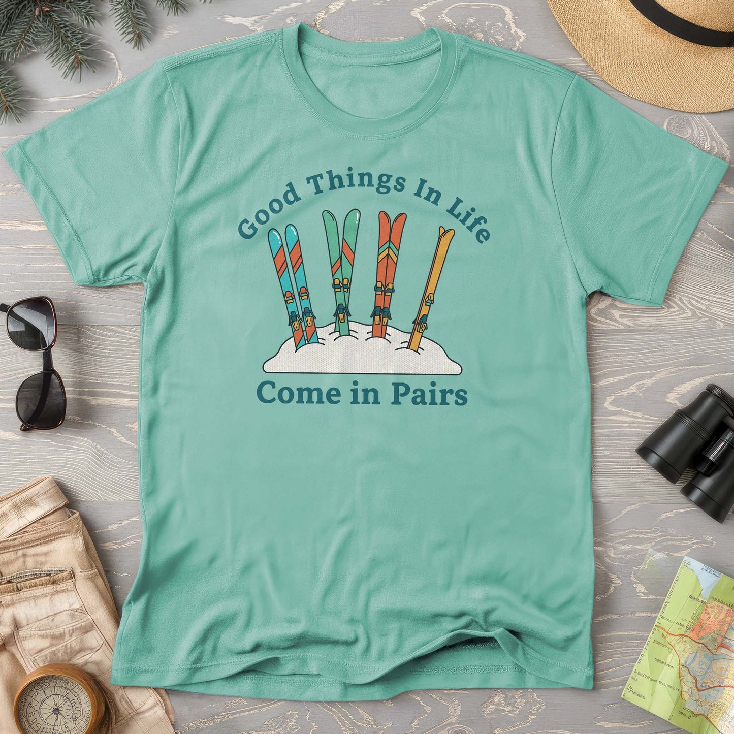 Good Things Come In Pairs Ski Comfort Colors T-shirt
