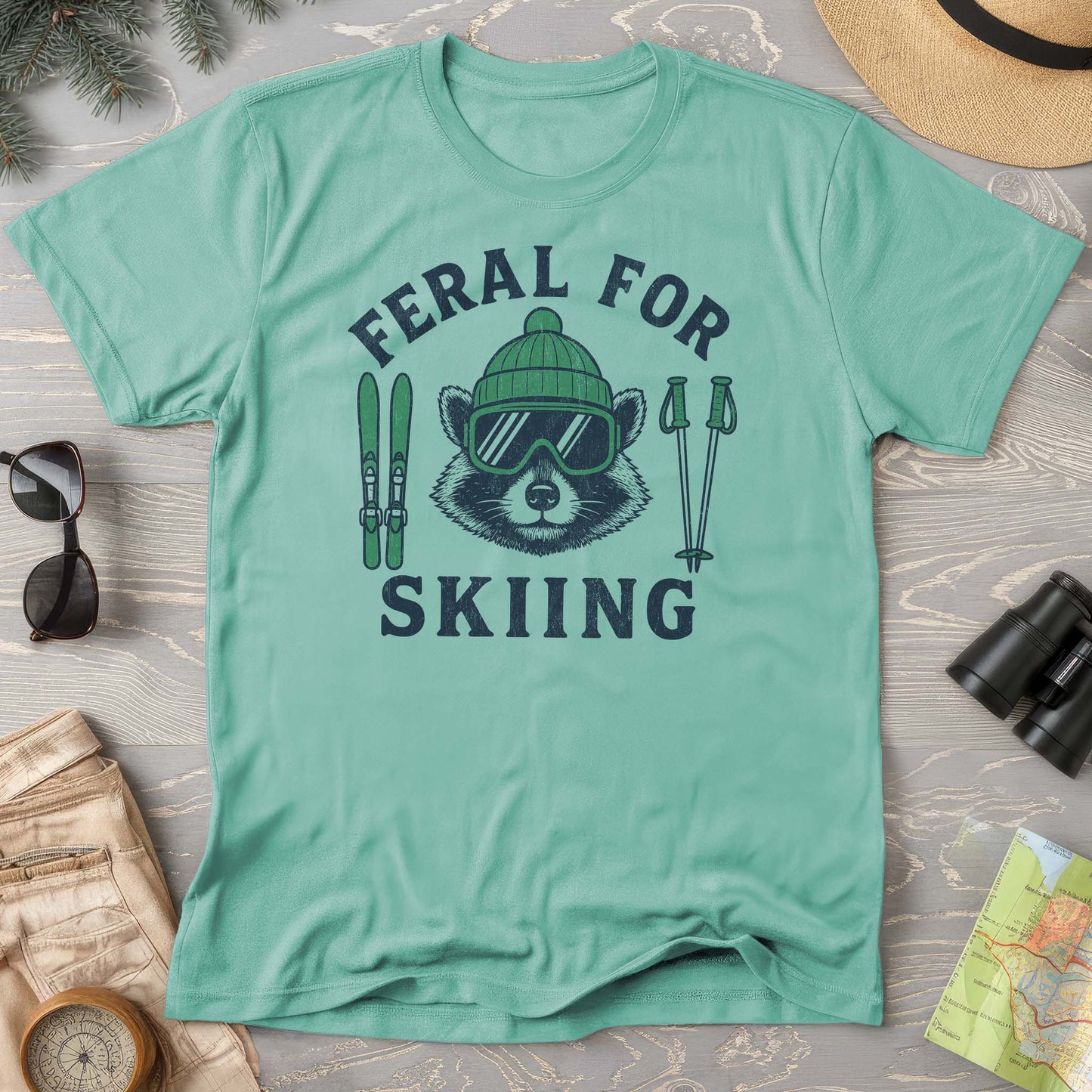 Feral for Skiing Comfort Colors T-shirt