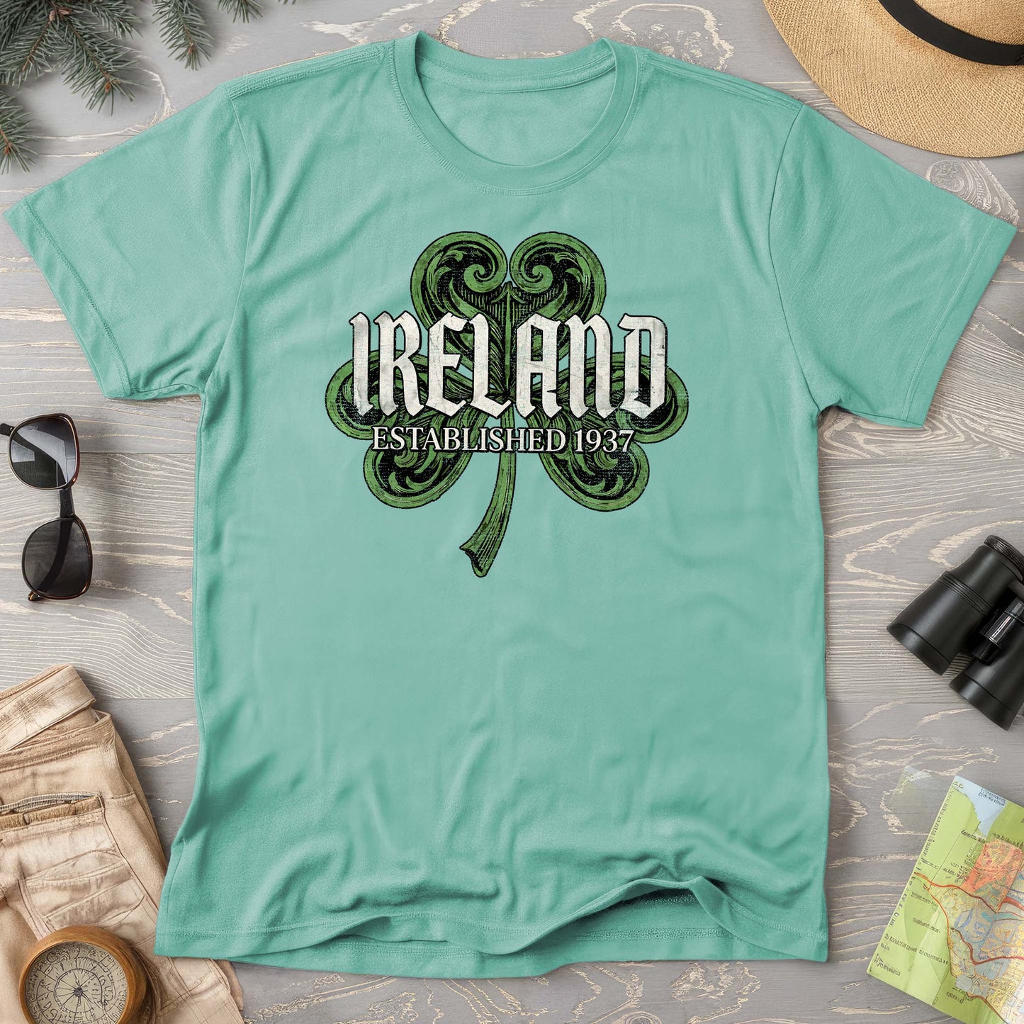 Ireland Gothic Shamrock T-shirt
