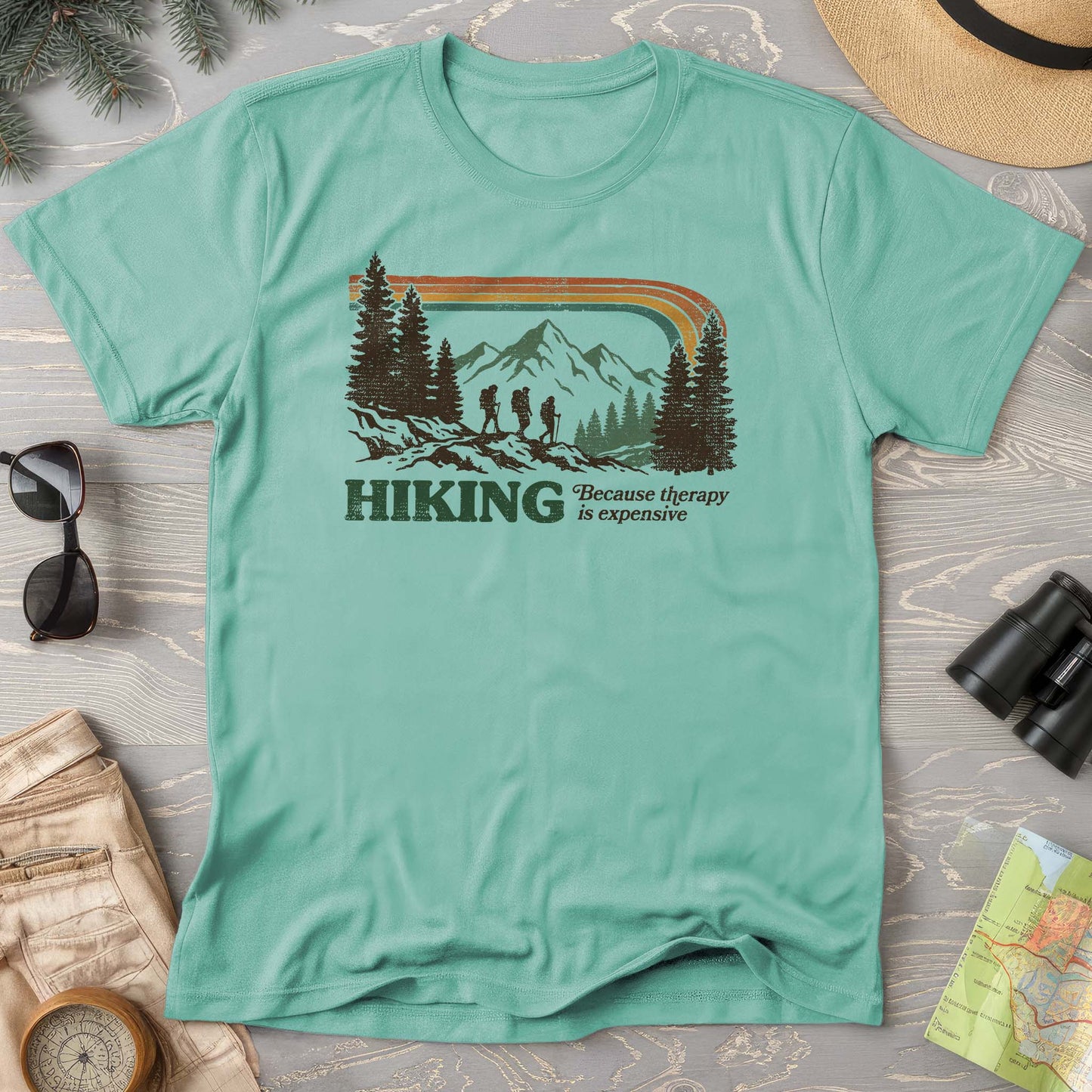 Hiking Retro Therapy T-Shirt