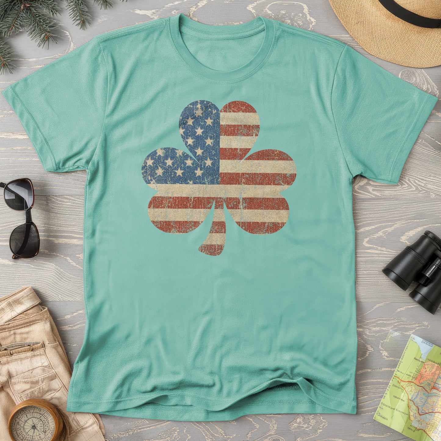 Vintage Flag Shamrock T-Shirt