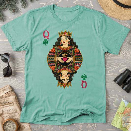 Shamrock Queen Playing Card T-Shirt