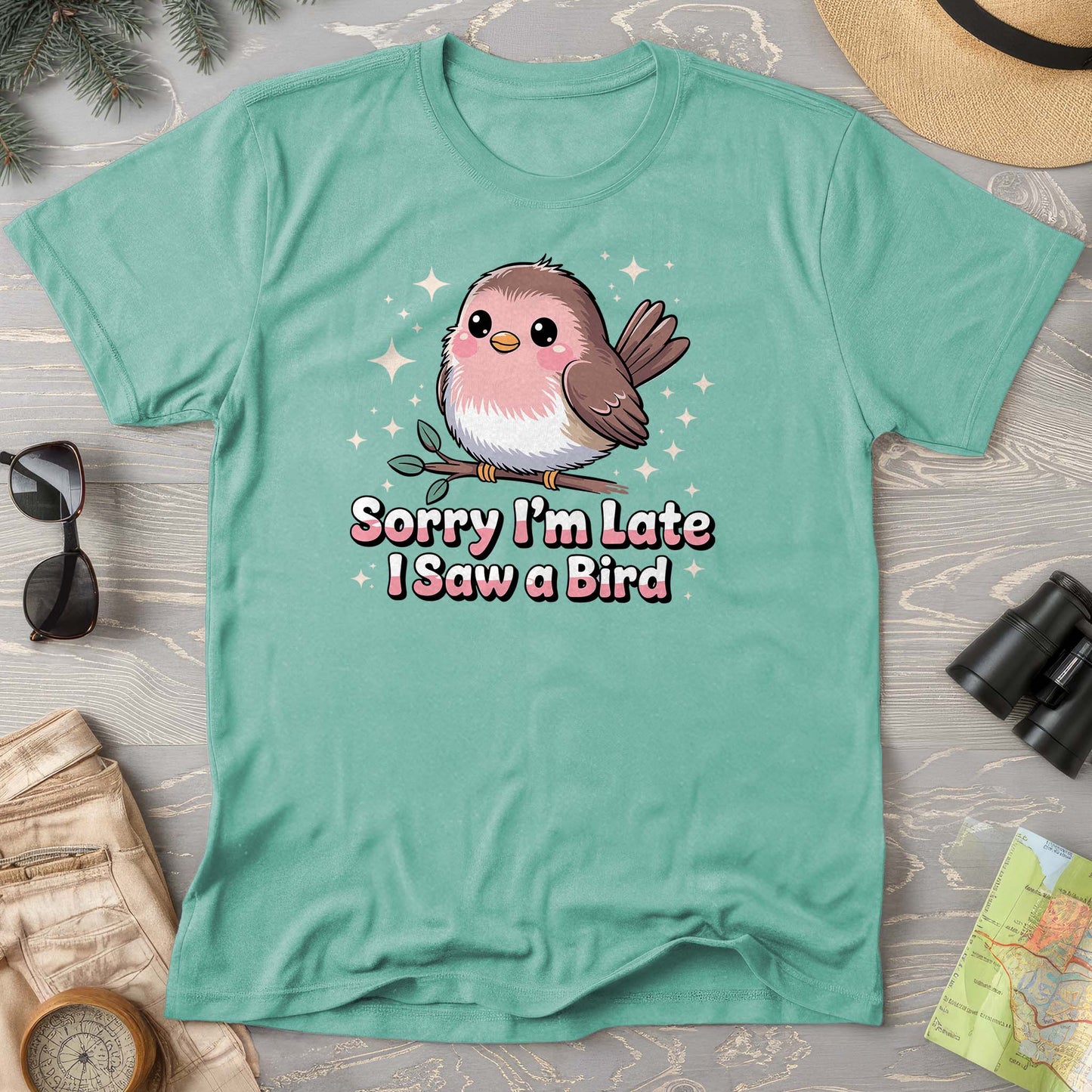 I Saw a Bird Kawaii Style Comfort Colors T-Shirt