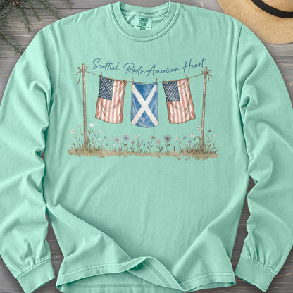 Scottish Roots American Heart Long Sleeve Shirt