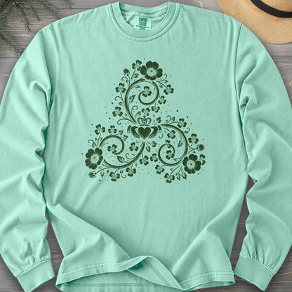Triskele Shamrock Spiral Comfort Colors 6014 Long Sleeve