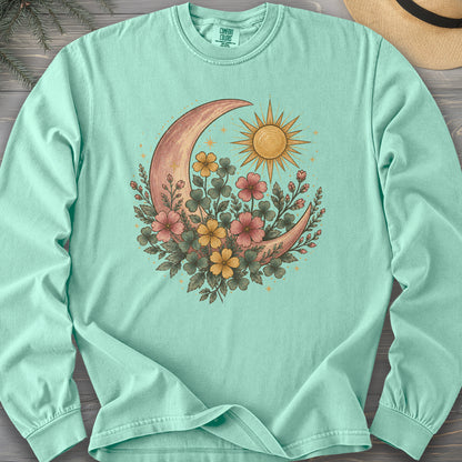 Shamrock Crescent Moon Comfort Colors 6014 Long Sleeve