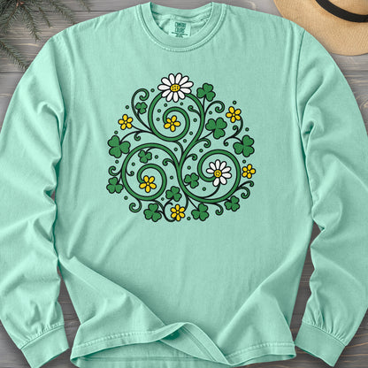 Celtic Shamrock Triskele Comfort Colors 6014 Long Sleeve