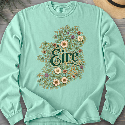 Éire Floral Map Comfort Colors 6014 Long Sleeve