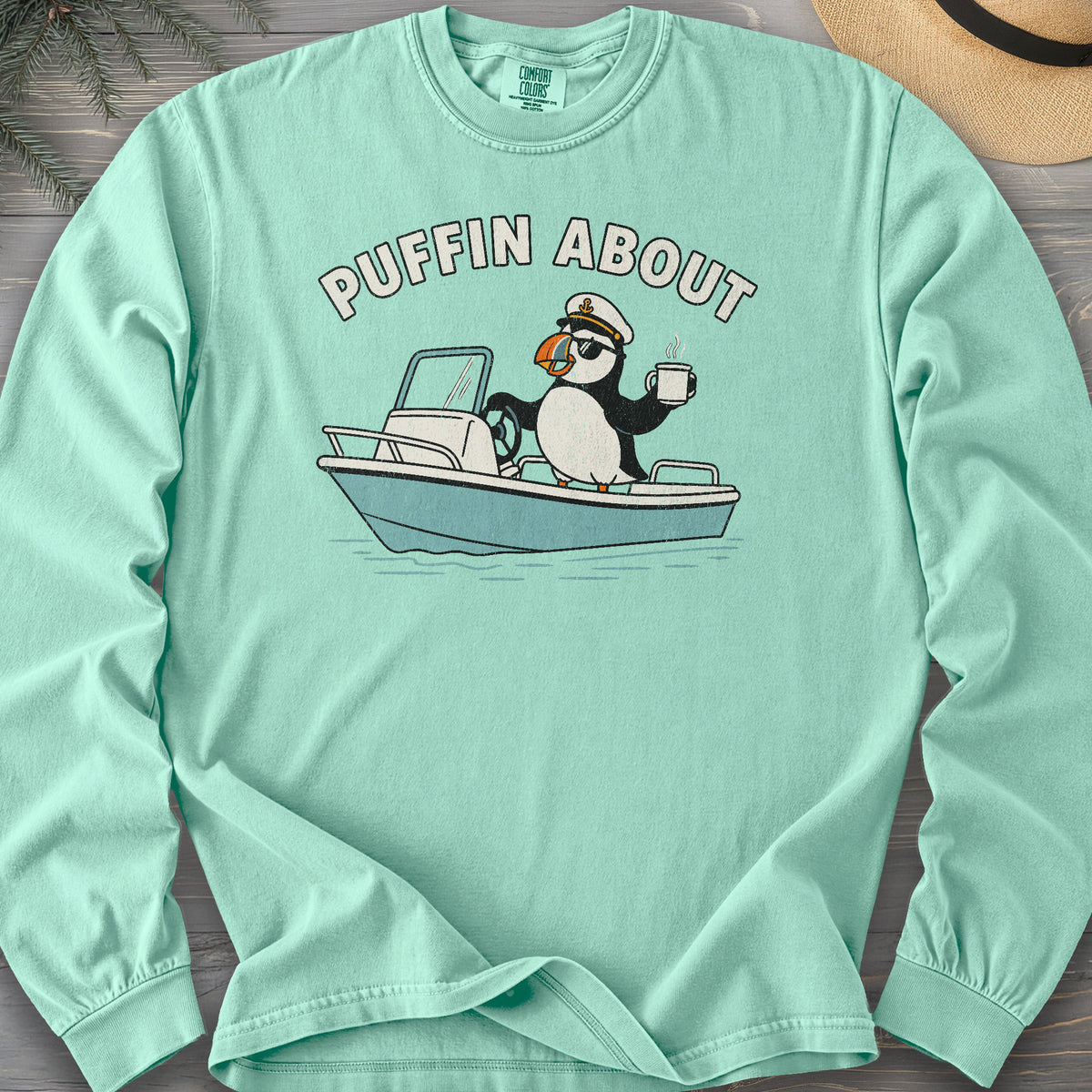 Puffin About Boat Comfort Colors 6014 Long Sleeve