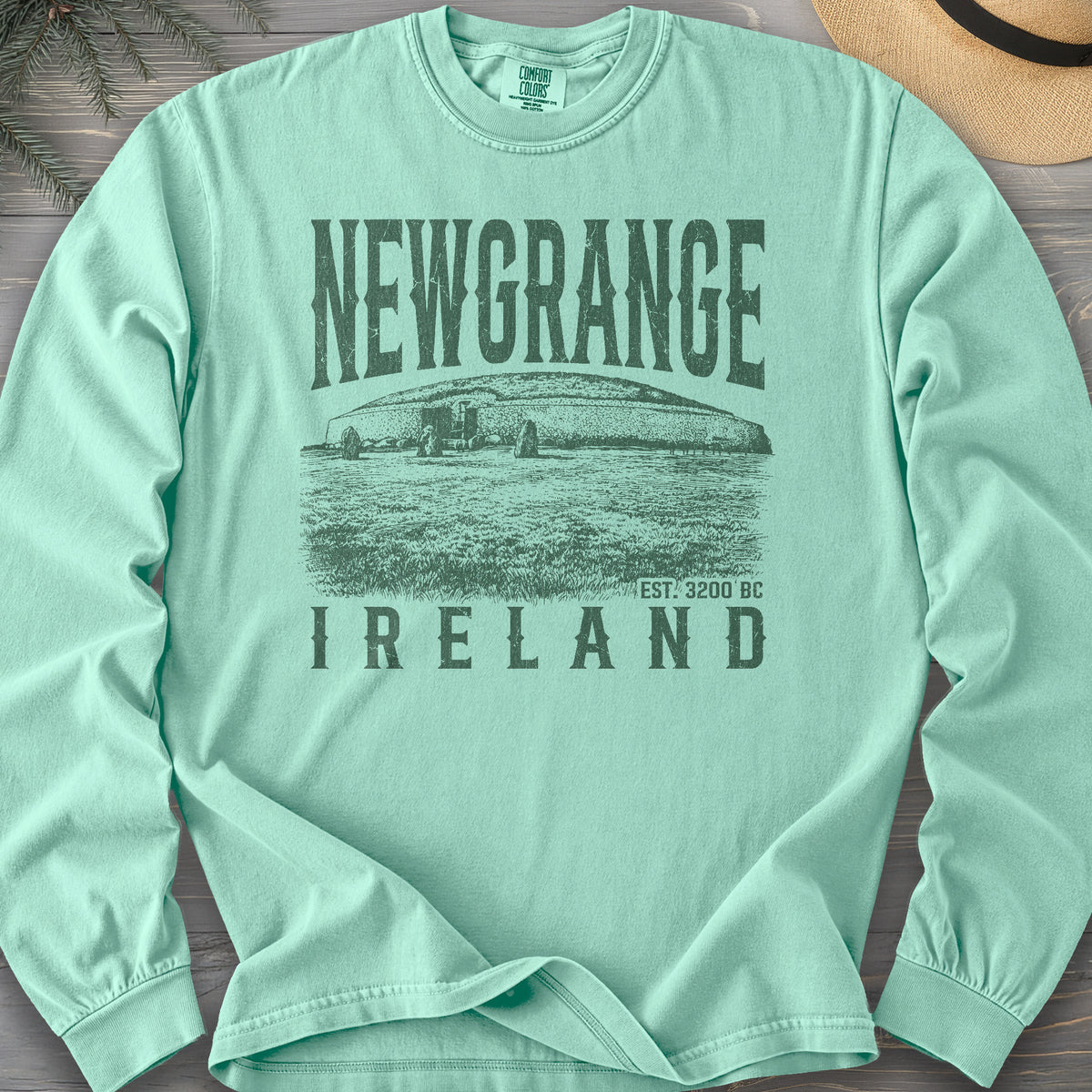 Newgrange Ireland Sketch Comfort Colors 6014 Long Sleeve
