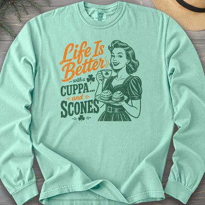 Cuppa Scones Comfort Colors 6014 Long Sleeve