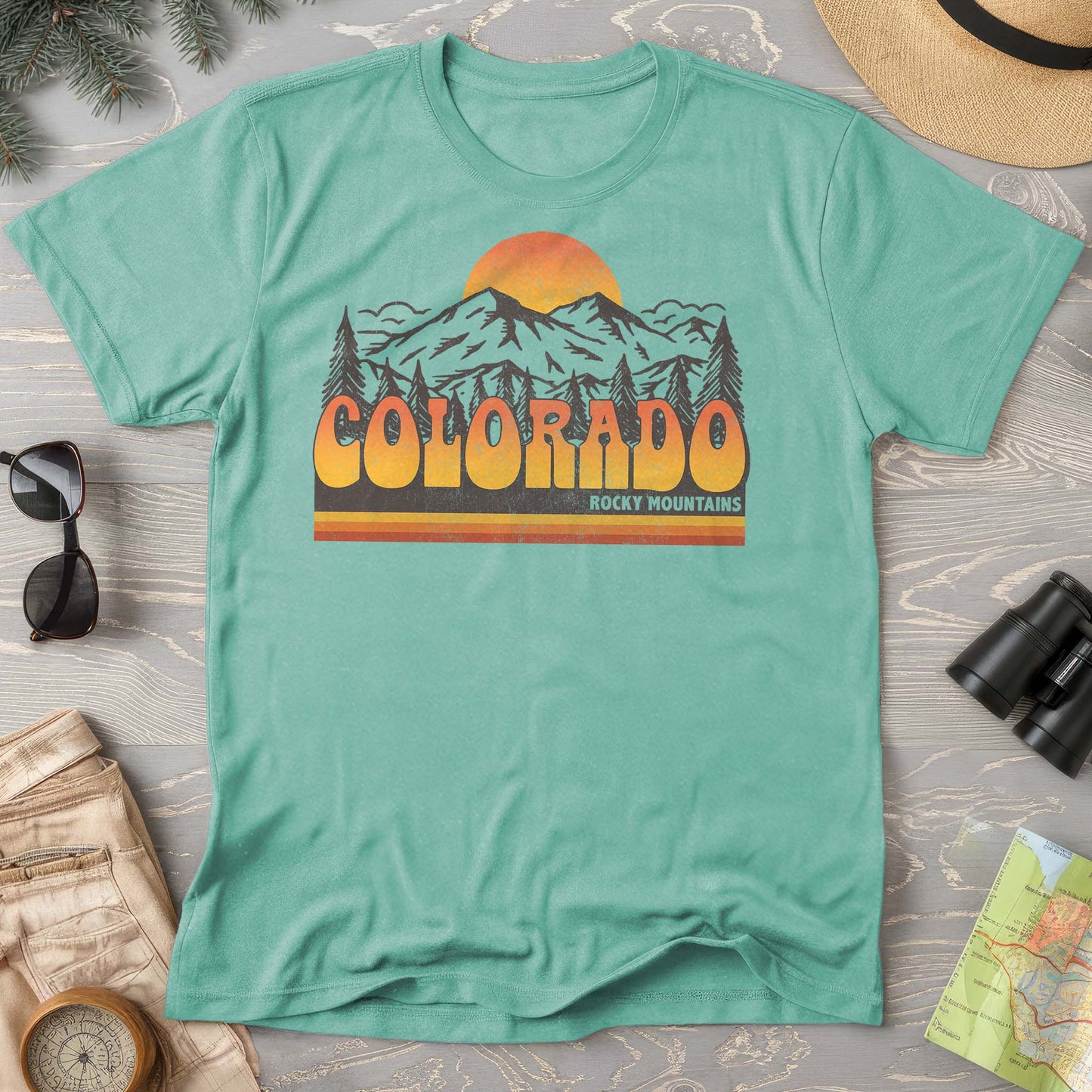 Colorado Rocky Mountains Groovy Vibes Comfort Colors 1717