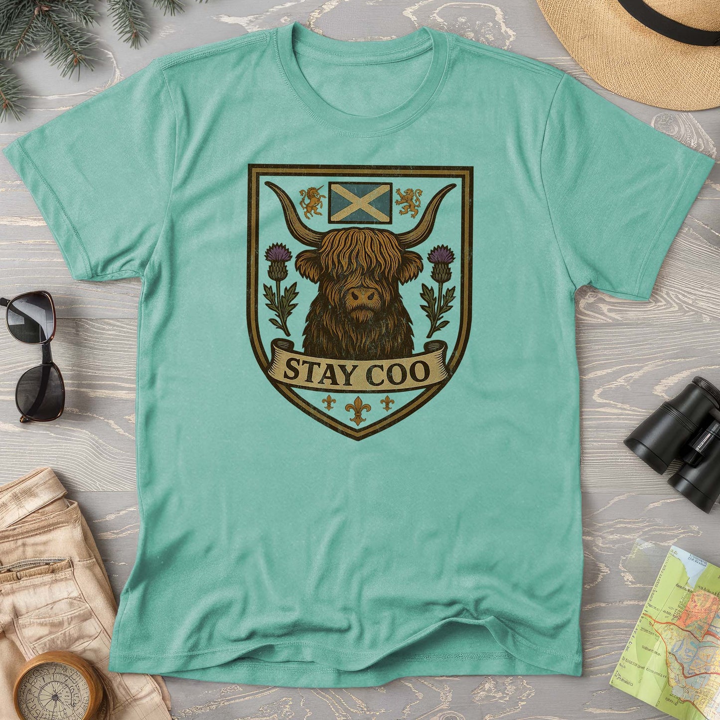 Highland Cow "Scottish Heraldry" Comfort Colors T-Shirt