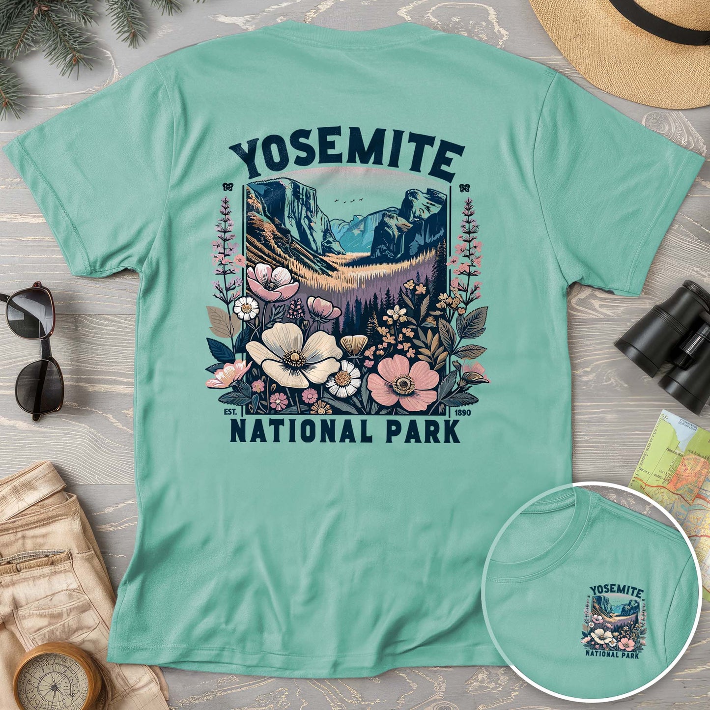 Yosemite National Park "Wildflower" Front/Back Print Comfort Colors T-Shirt