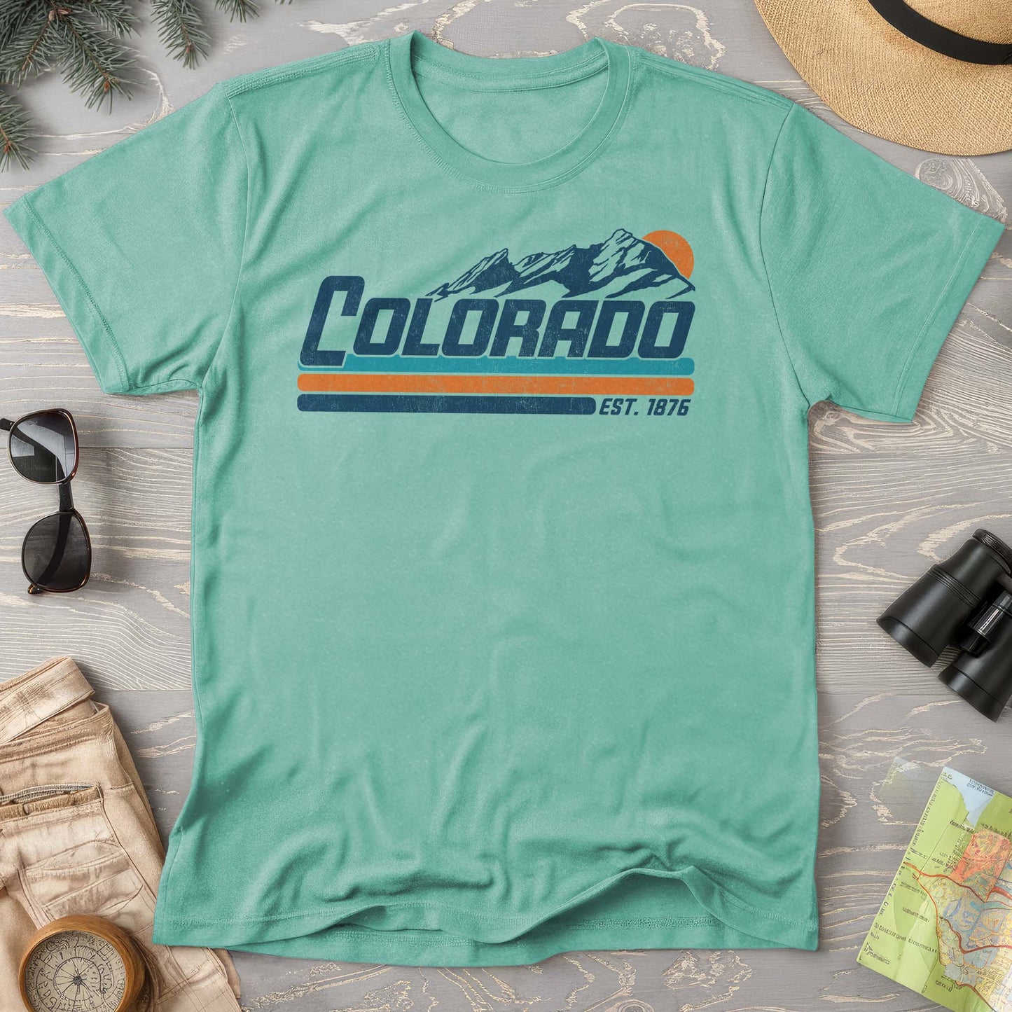 Colorado Retro Stripe Comfort Colors T-Shirt