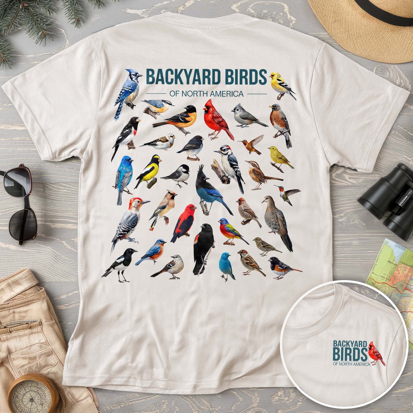 Backyard Birds Front/Back Print Comfort Colors T-Shirt