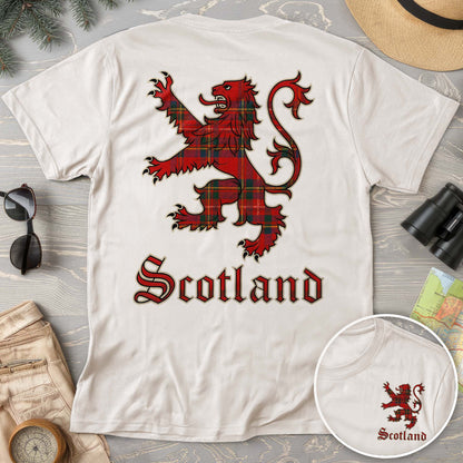 Scotland Tartan Lion Front/Back Print T-shirt