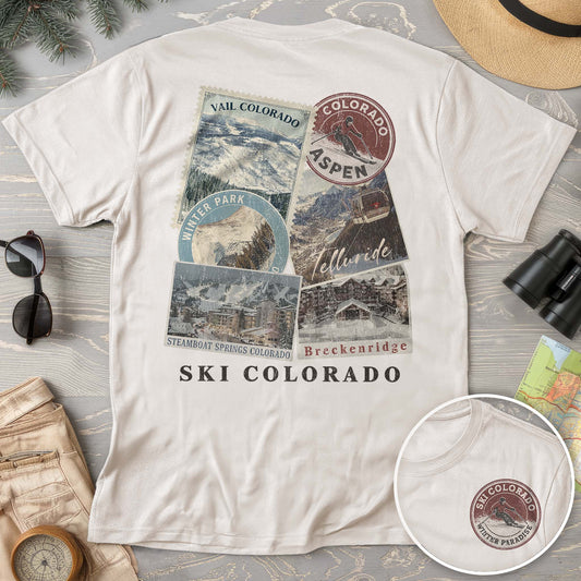 Colorado Vintage Ski Resorts Comfort Colors T-shirt