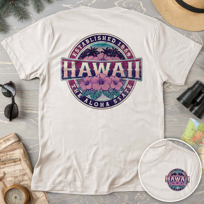 Hawaii Badge Front/Back Print Comfort Colors T-shirt