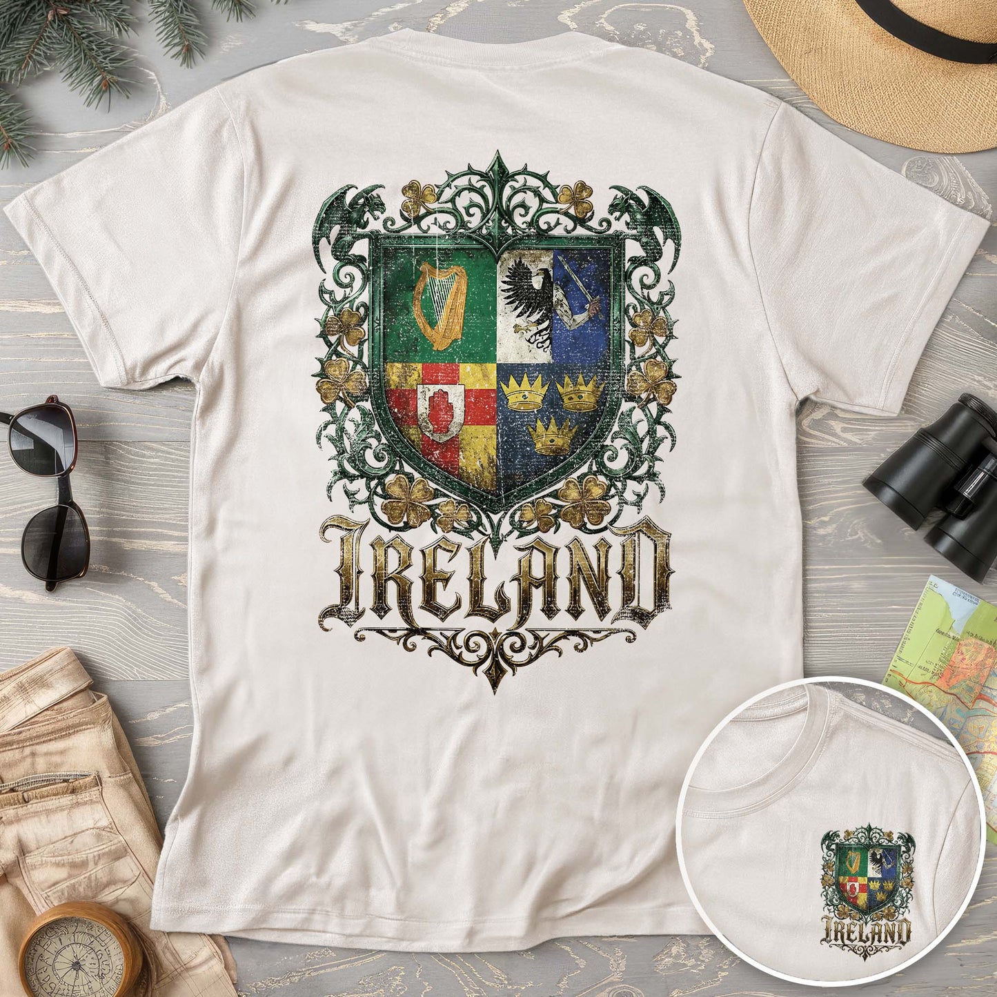 Irish Gothic Arms Front/Back Print Comfort Colors T-shirt