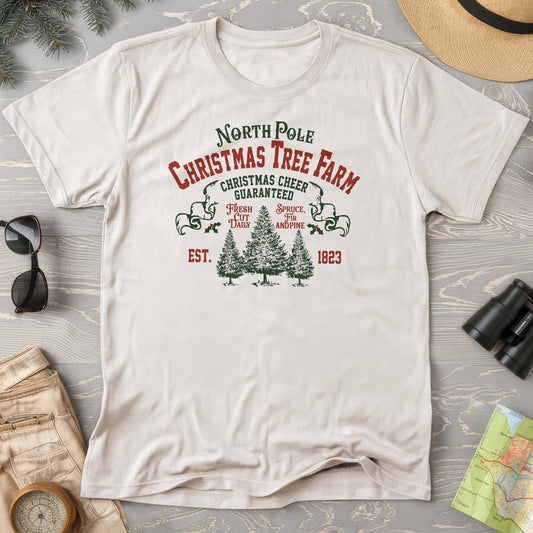 North Pole Christmas Tree Farm Vintage Print Comfort Colors T-Shirt