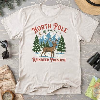 North Pole Reindeer Preserve Comfort Colors T-Shirt