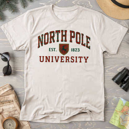 North Pole University Holiday Plaid Comfort Colors T-Shirt