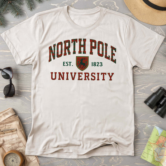 North Pole University Holiday Plaid Comfort Colors T-Shirt