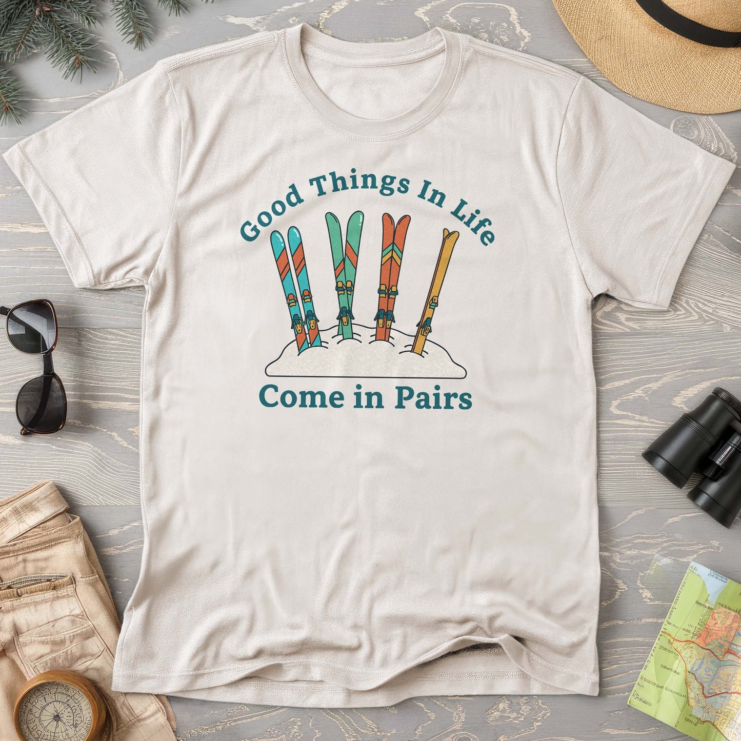 Good Things Come In Pairs Ski Comfort Colors T-shirt