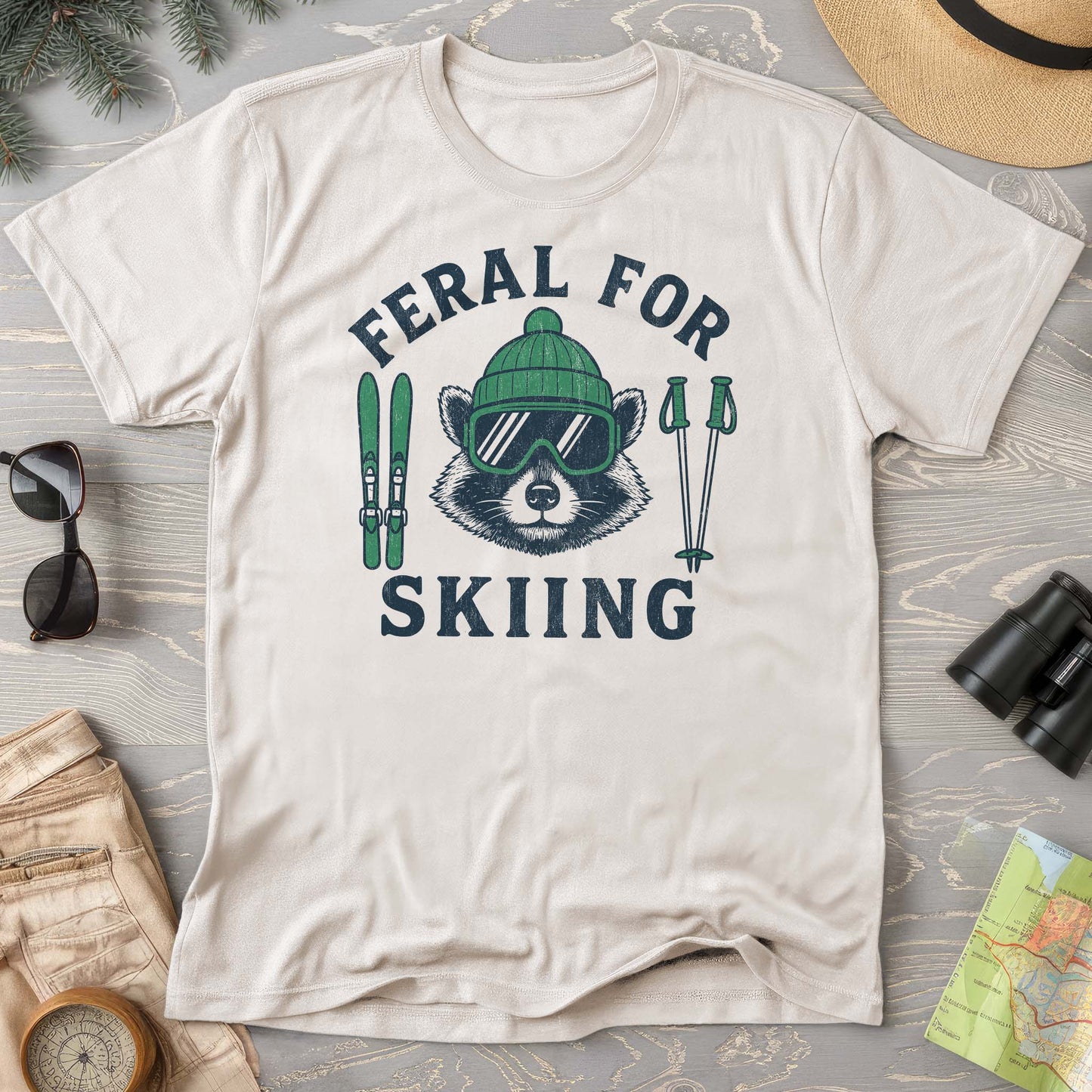 Feral for Skiing Comfort Colors T-shirt