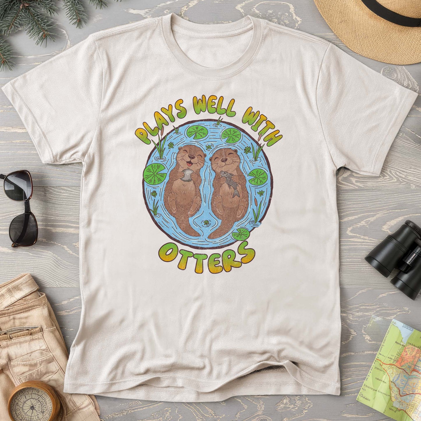 Plays Well With Otters Comfort Colors T-shirt