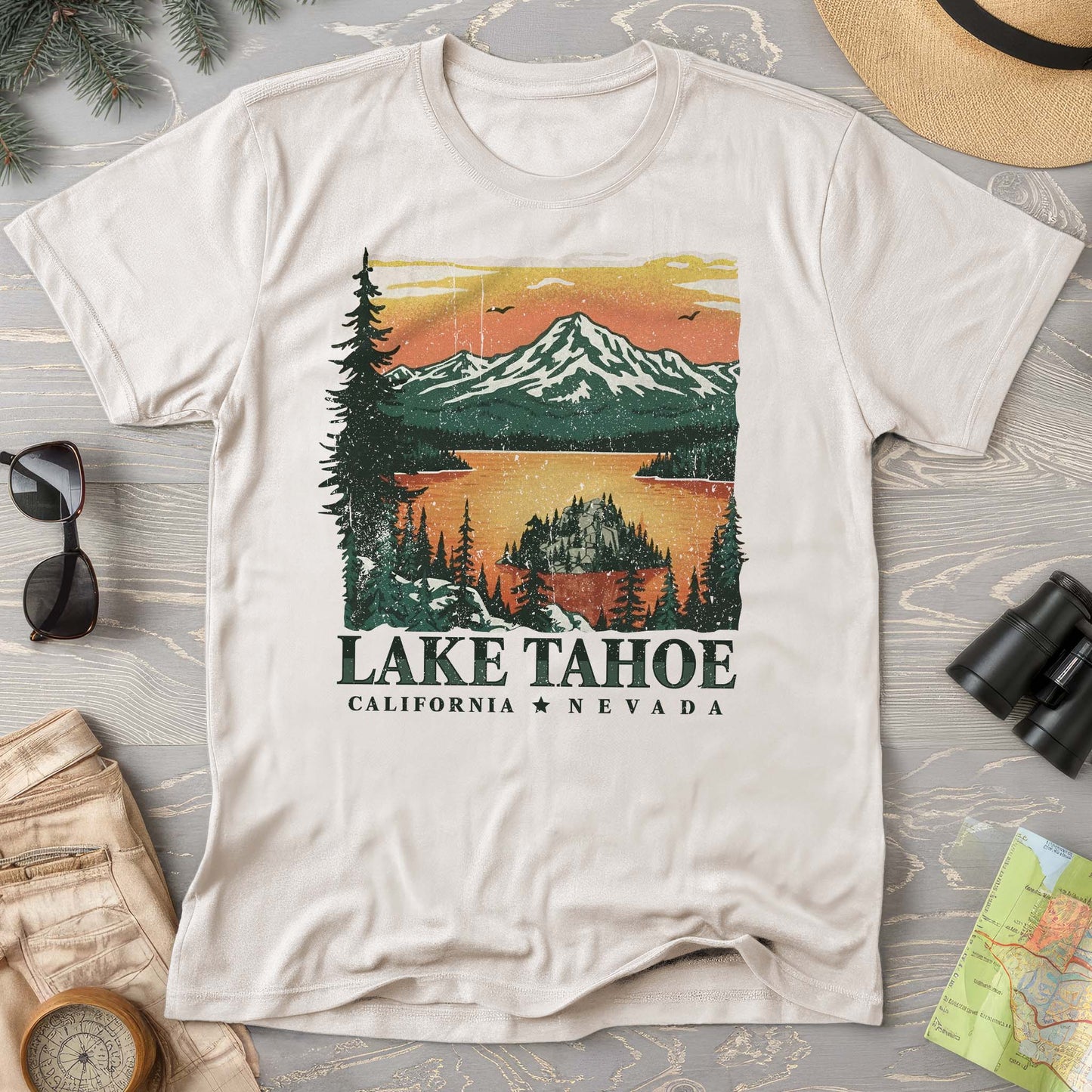 Lake Tahoe Emerald Bay Sunset Comfort Colors T-shirt