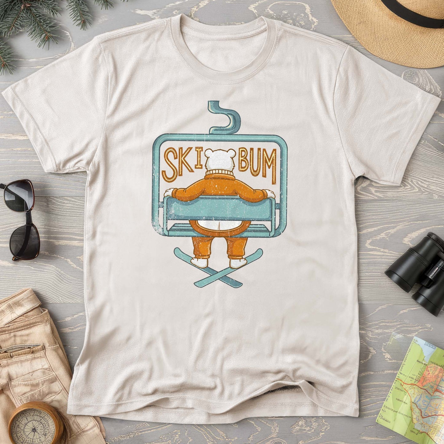 Ski Bum Chairlift Comfort Colors T-shirt