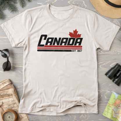 Canada Retro Stripe Comfort Colors T-shirt