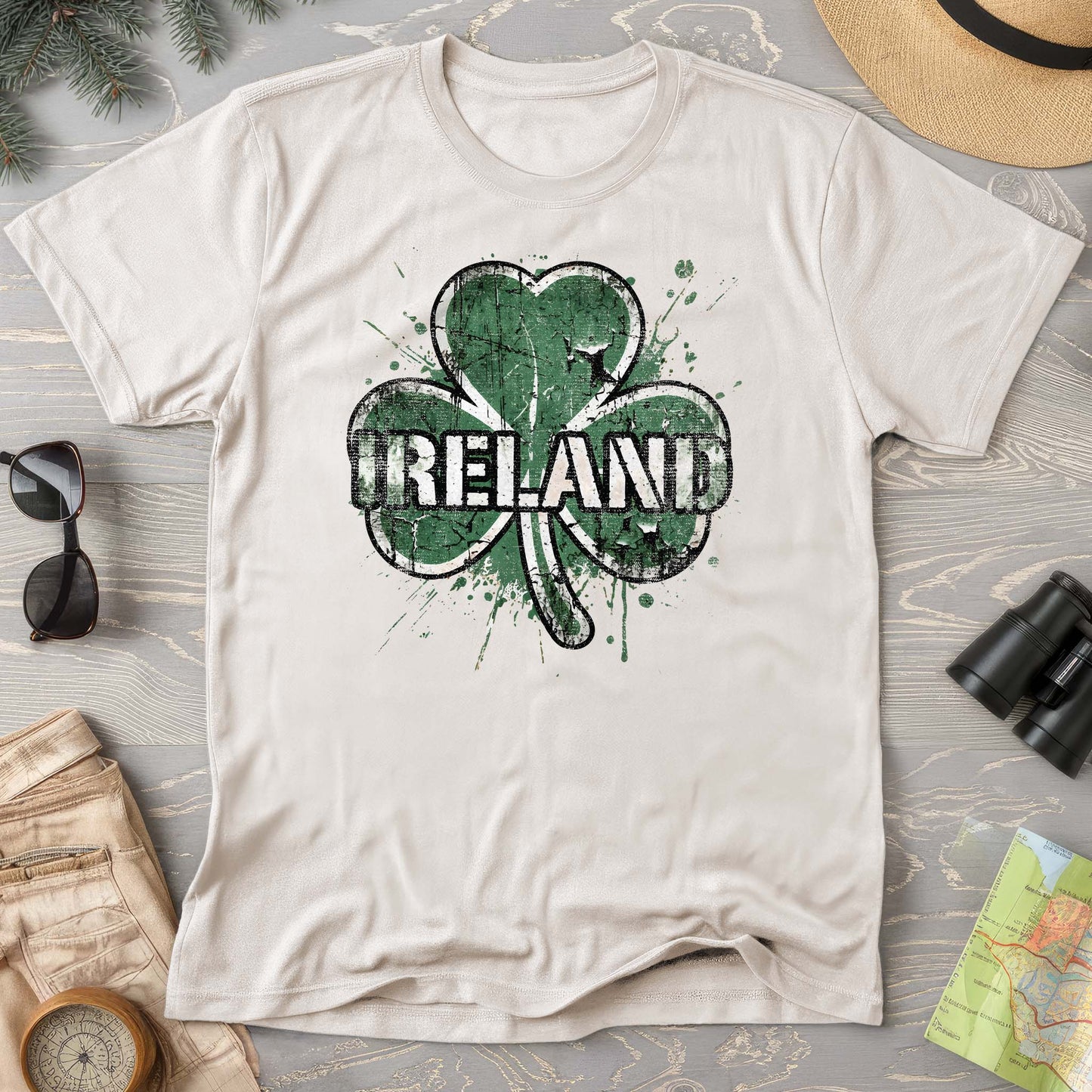 Ireland Shamrock Grunge T-shirt