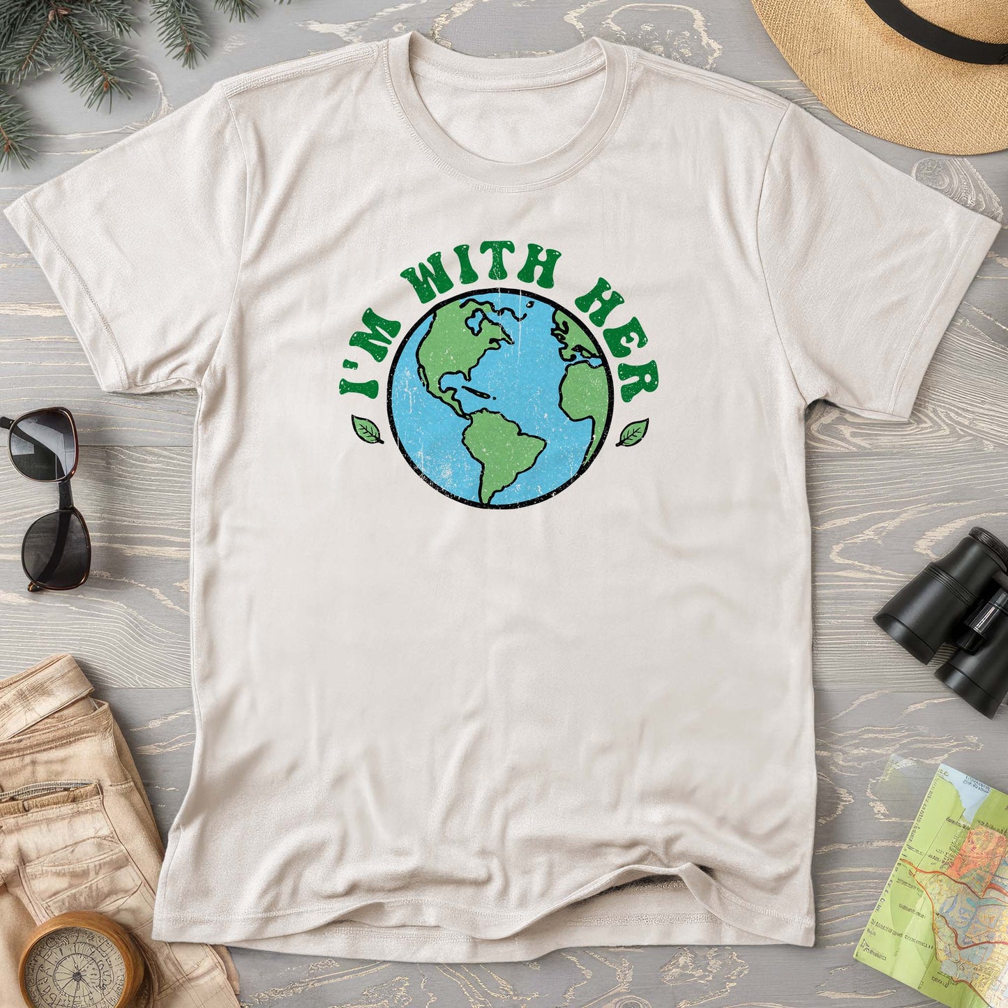 I'm With Her Earth T-Shirt