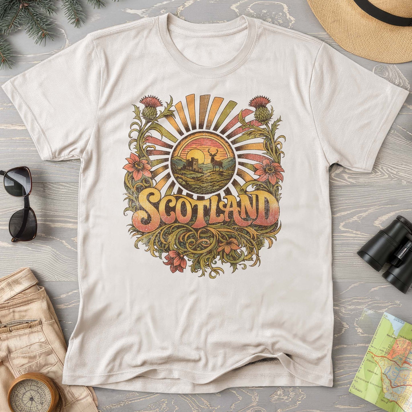 Scotland Retro Burst T-Shirt