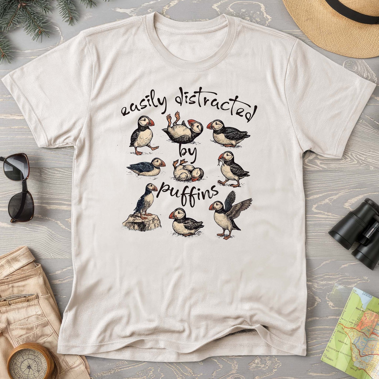 Easily Distracted By Puffins T-Shirt