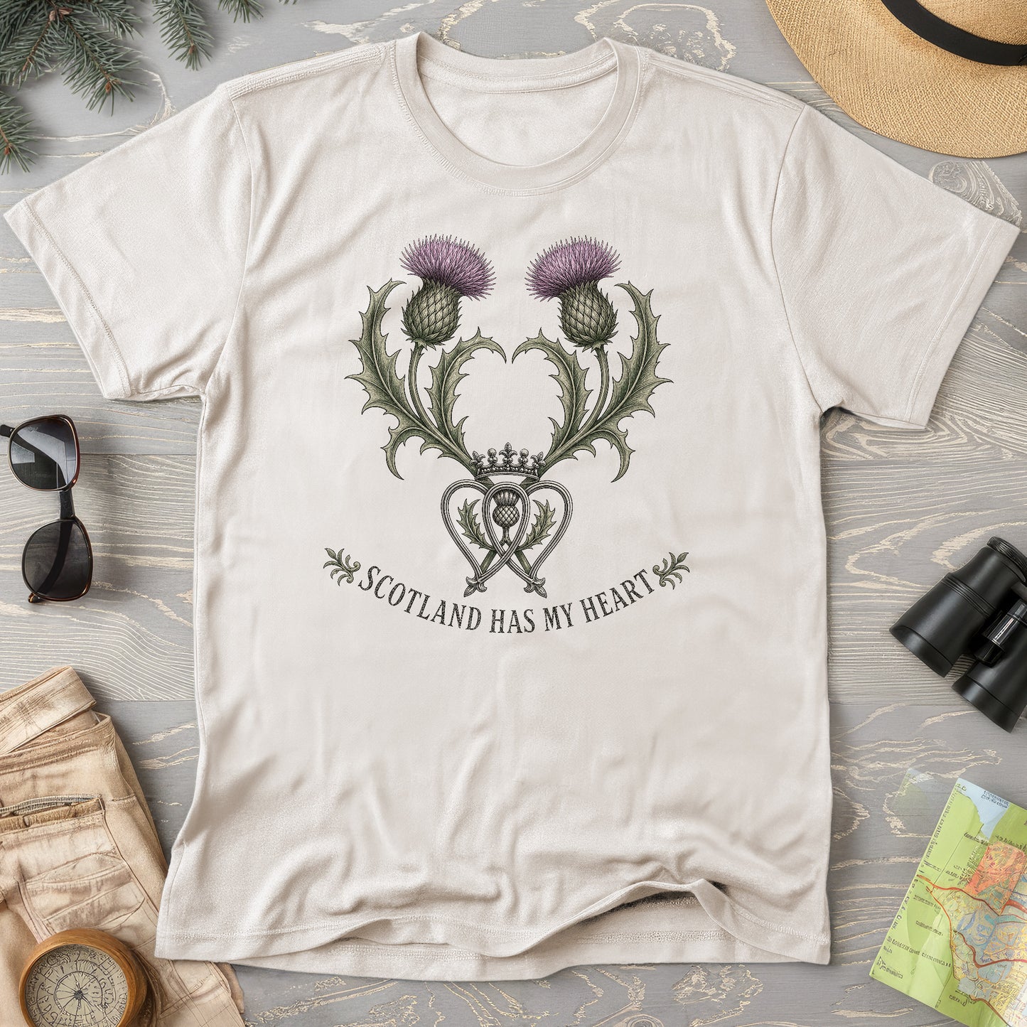 Scotland Heart Brooch T-Shirt