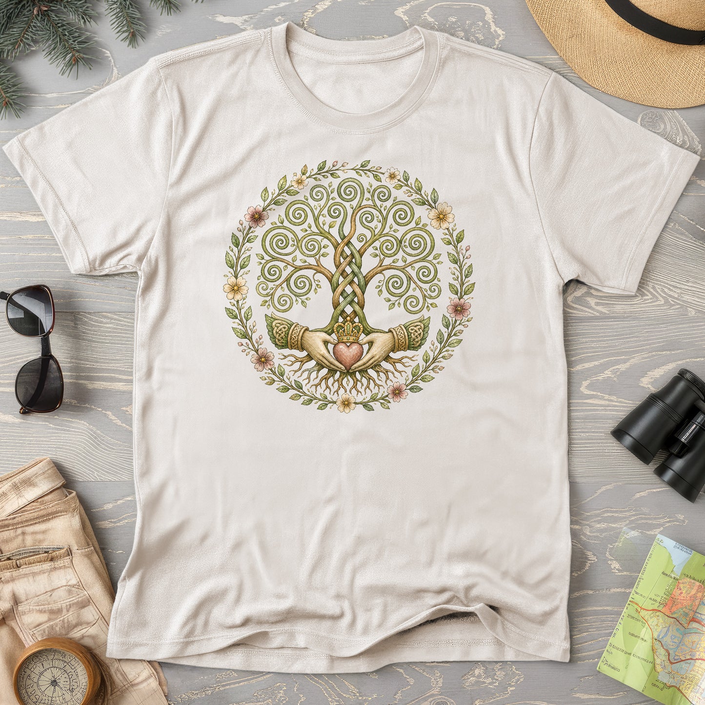 Claddagh Triskele Tree T-Shirt