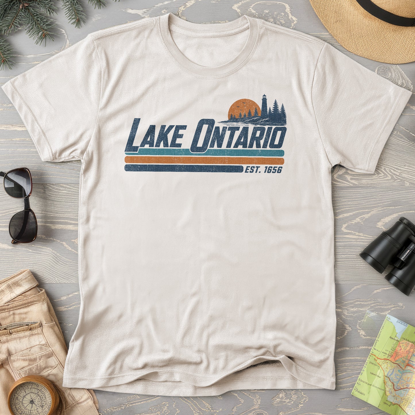 Lake Ontario Retro Stripe T-Shirt