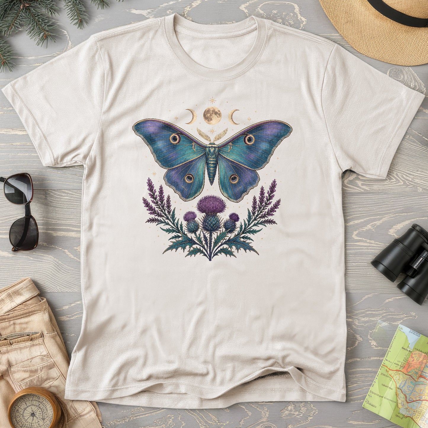 Luna Moth Thistle Bouquet T-Shirt