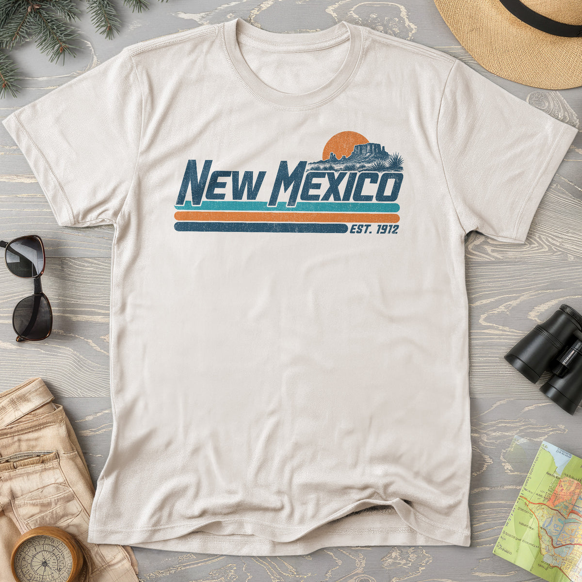 New Mexico Retro Stripe T-Shirt