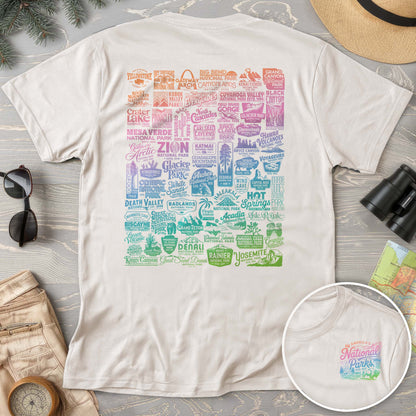 National Parks "63 Vintage Logos" Color Front/Back Print Comfort Colors T-Shirt