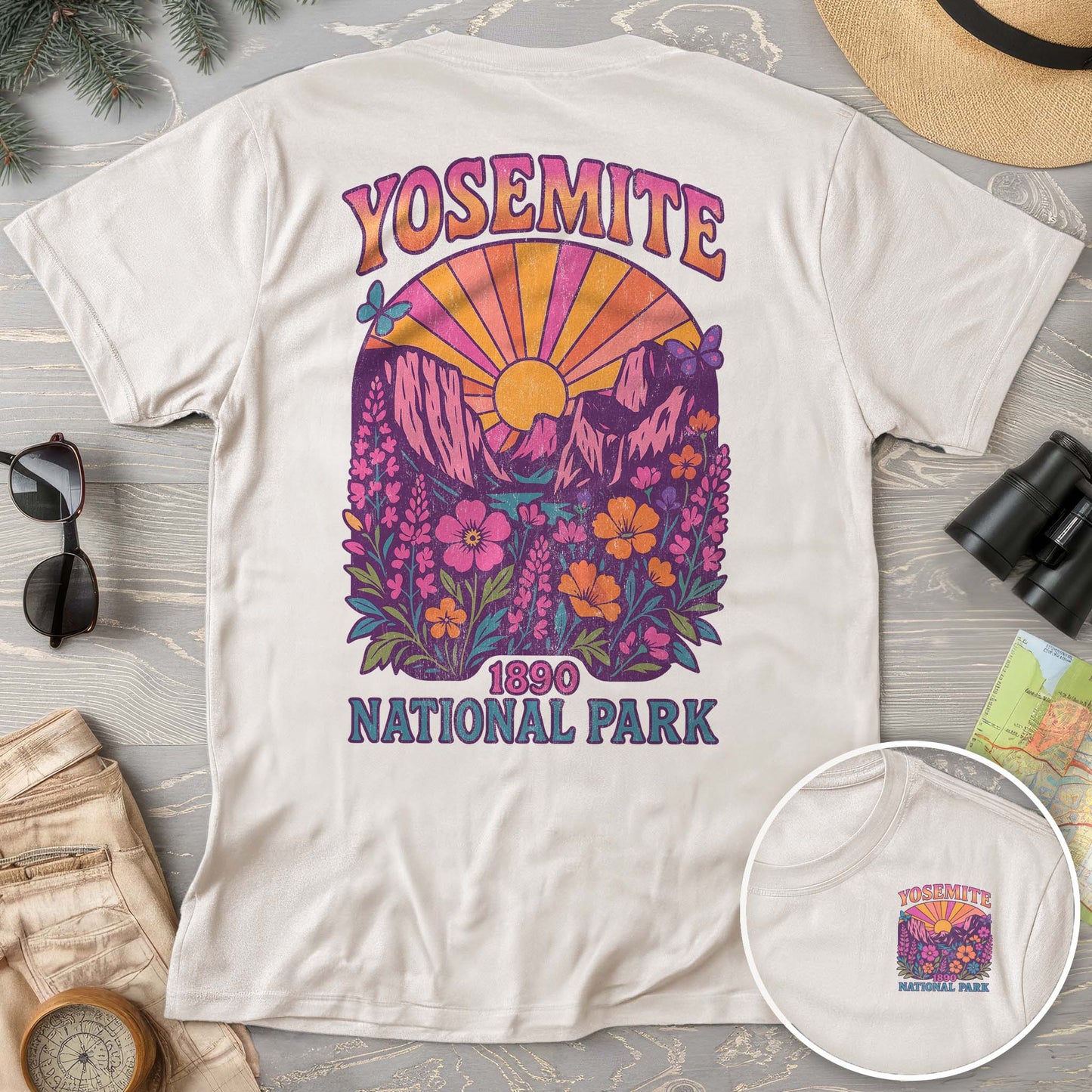Yosemite Retro Vibes Front/Back Comfort Colors T-Shirt