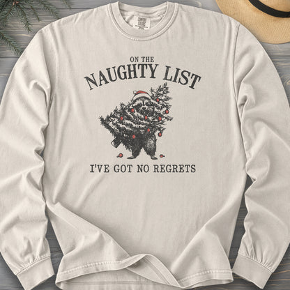 Naughty List Racoon Xmas Long Sleeve Shirt