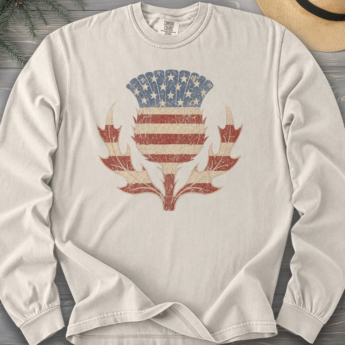 Vintage Flag Thistle Long Sleeve Shirt