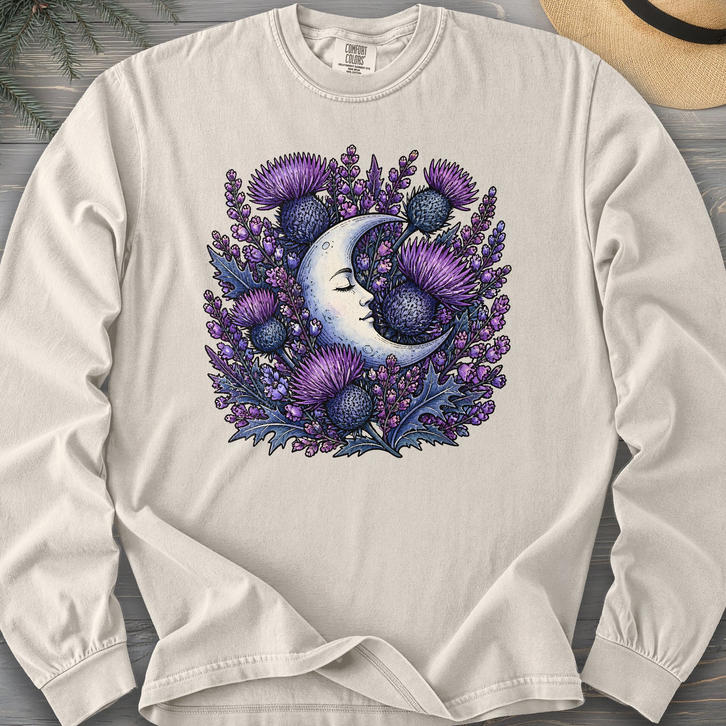 Botanical Moon Thistle Comfort Colors 6014 Long Sleeve
