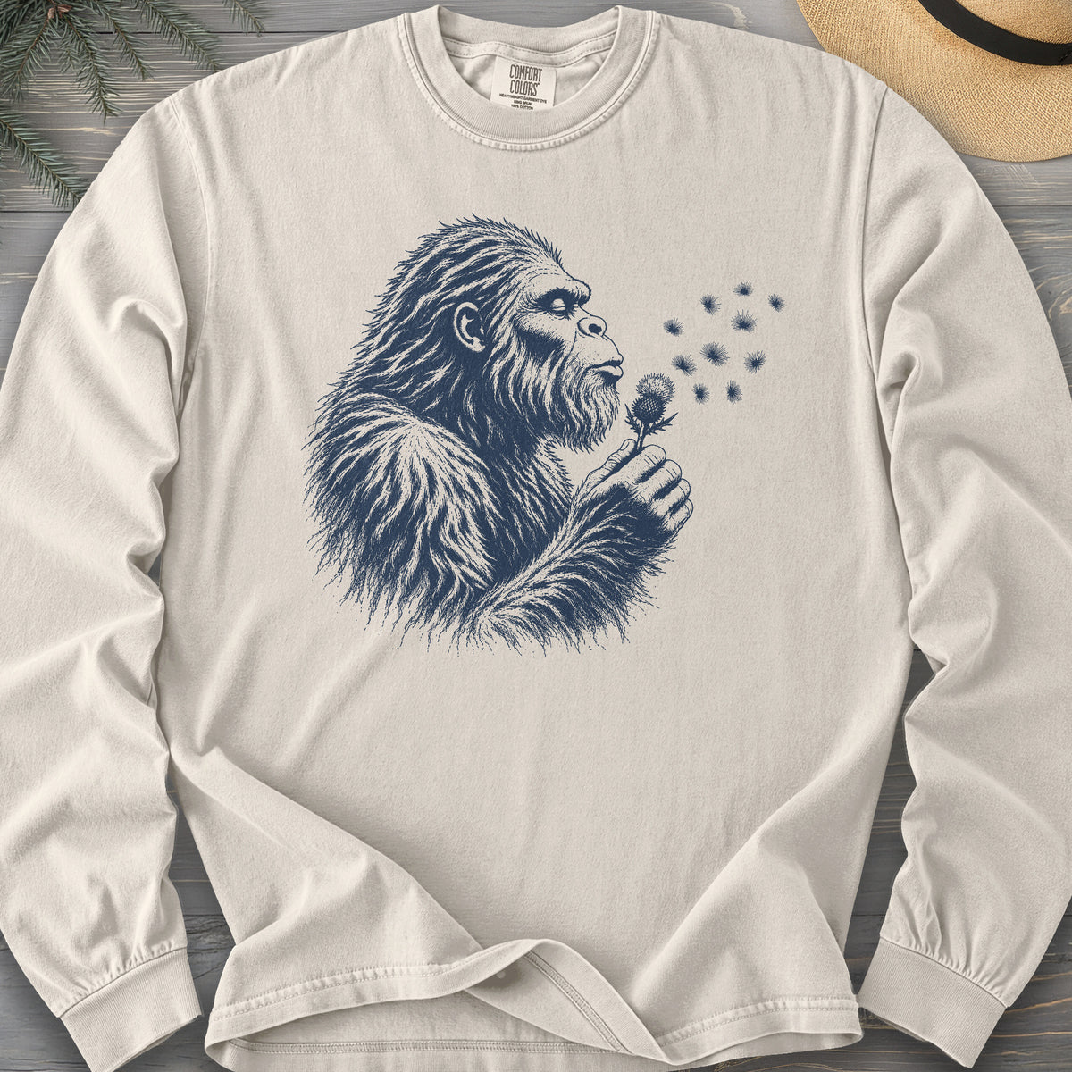 Bigfoot Blowing Thistle Comfort Colors 6014 Long Sleeve